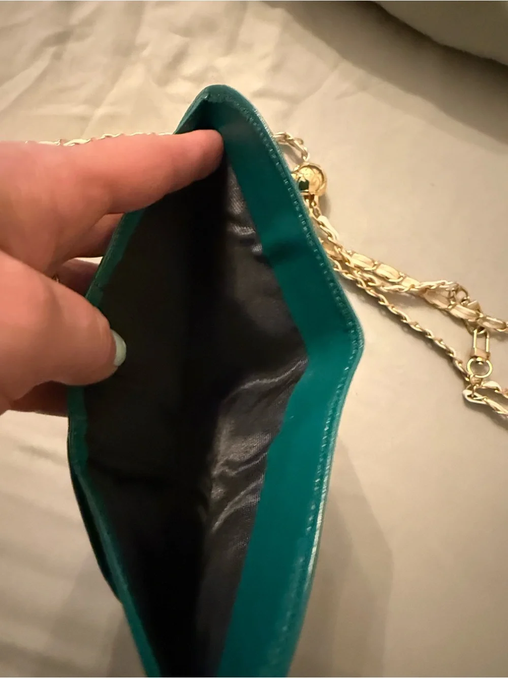 Dior Teal Leather Pouch Wallet